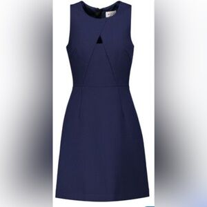 Milly A-Line Peekaboo Mini Sheath Dress Navy Blue Back Zipper Size 6 NWT